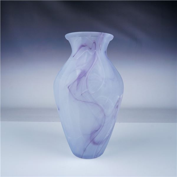 Frosted Purple Swirl Glass Vase