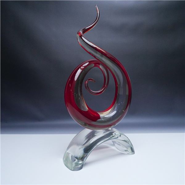 Formia Murano LE Abstract Art Glass Sculpture, Signed