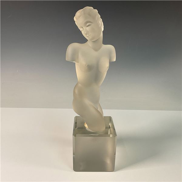 Attriubited to Eleon Von Rommel Glass Sculpture, Nude Torso