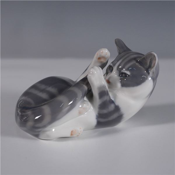 Royal Copenhagen Porcelain Figurine, Playful Cat
