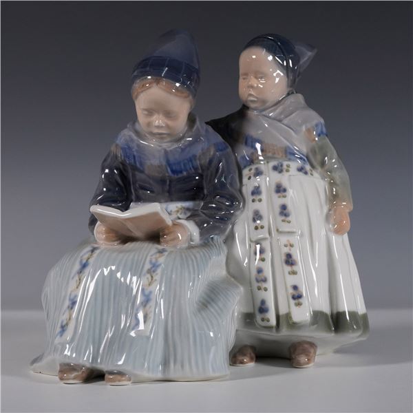 Royal Copenhagen Porcelain Reading Sisters Figurine