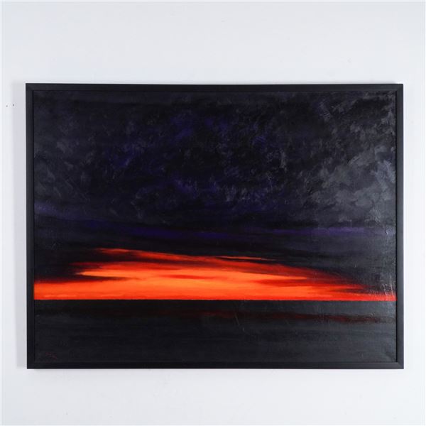 David Neri, Oil on Canvas, Last Light at Land's End, Signed