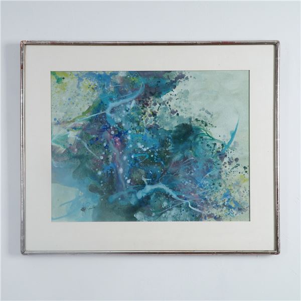 Rosenthal Abstract Watercolor and Gouache, Signed