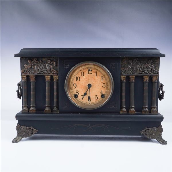 Antique Sessions Mantel Clock with Key