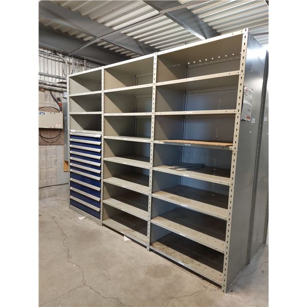 LOT DE 3 SECTIONS D'ÉTAGÈRE 36" X 24" X 87" A/ COFFRE