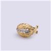 Image 2 : Pair Italian 18K Gold & Diamond Earrings