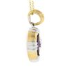 Image 4 : 14K TT Gold 0.80 ctw Marquise Amethyst Solitaire w/ Fancy Frame Pendant & Chain