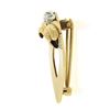 Image 2 : Retro Vintage 14k Gold 0.12 ctw Round Diamond Fluted Grooved Fur Clip Pin Brooch