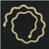 Image 3 : Italian 14k Gold 17.5" Wavy 3 Row Popcorn Link Necklace W/ Safety Clasp Latch