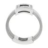 Image 8 : 14k White Gold 0.26 ctw Pave Diamond Square 5 Row Snake Link Wide Cigar Band Rin
