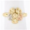 Image 1 : 18k Multi Tone Gold Detailed Polished Finish Multicolor Buttercup Flower Ring