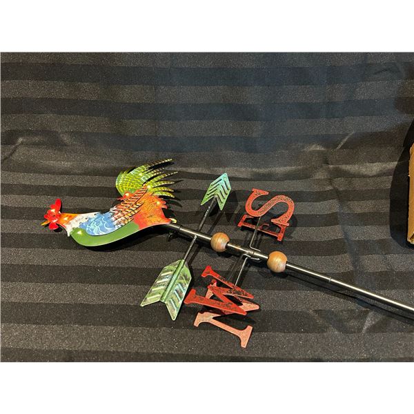 Metal Rooster Weather Vane - Ground Stake Mount