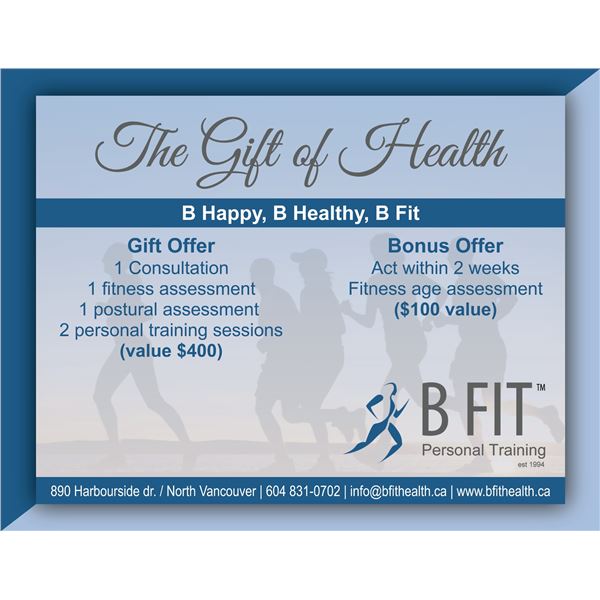 The Gift of Health – B FIT Virtual Personal Training Package