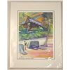 Image 1 : A Polynesian Resort Beachside Watercolor Reproduction.