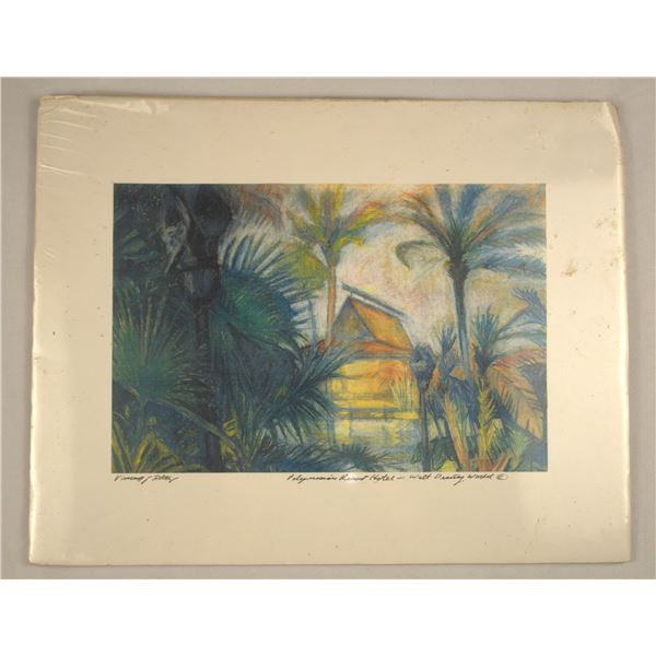 A Polynesian Resort Hotel Watercolor.