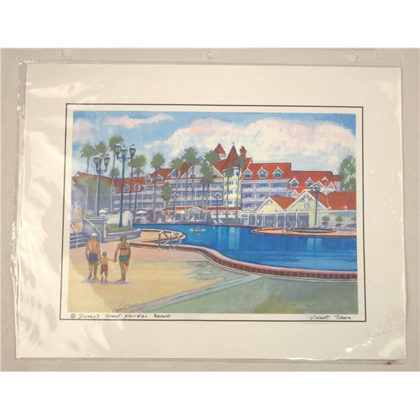 A Grand Floridian Resort Watercolor Reproduction.