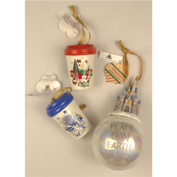 A Selection of Walt Disney World Christmas Ornaments.