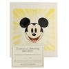 Image 2 : A Limited Edition "Here's Mickey" Sericel featuring Mickey Mouse with lithographic background.