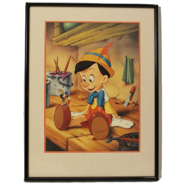 A Framed Pinocchio Lithograph.