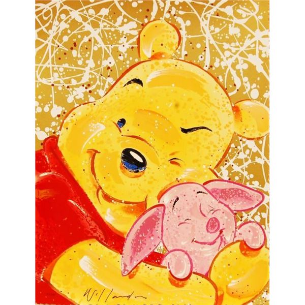 An Original David Willardson Embossed Serigraph of Winnie the Pooh and Piglet.