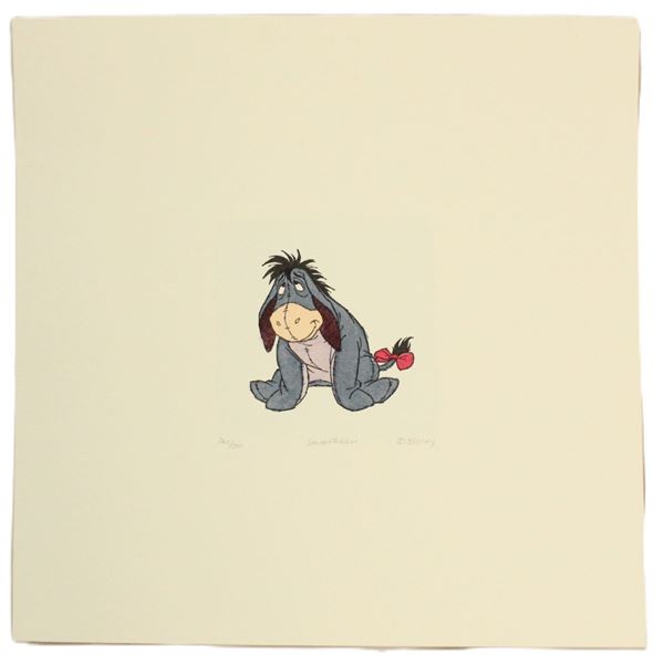 A Hand Painted Eyeore from Winnie the Pooh Etching by Sowa and Reiser LE of 500.