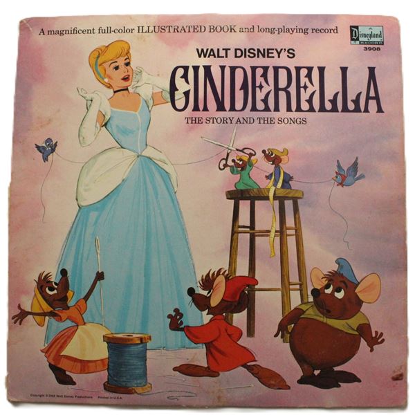 A 1969 Cinderella Story and Song Record and story book.