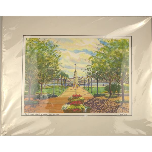 A Beach and Yacht Club Resort Watercolor.