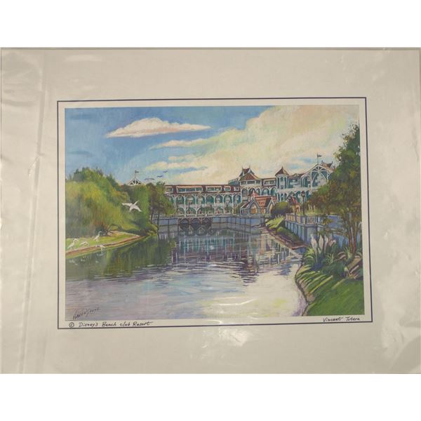 A Beach Club Resort Watercolor Reproduction.