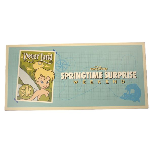 A 2024 runDisney Springtime Surprise Weekend 5K Event Sign.