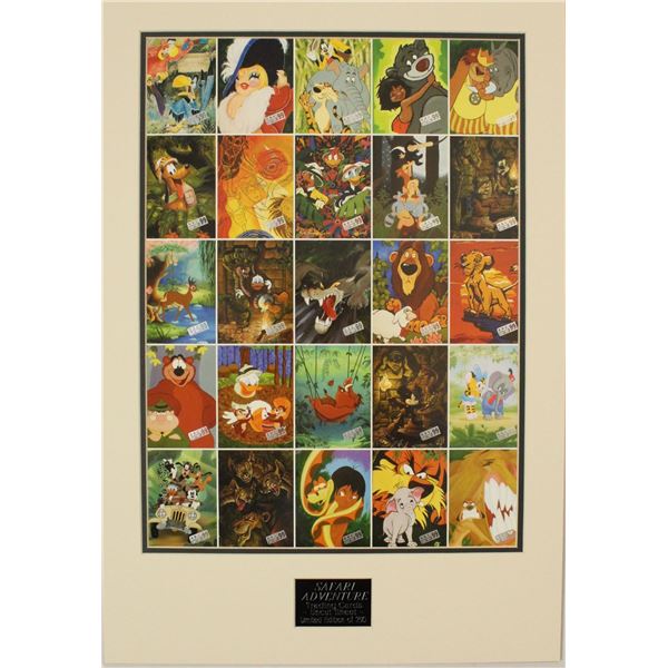 A 1999 Disneyana Convention Limited Edition Uncut Trading Card Sheet "Safari Adventure".