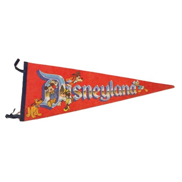 A Vintage Red Disneyland Pennant.