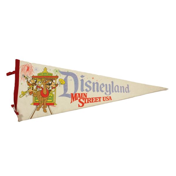 A Vintage White Disneyland Pennant.