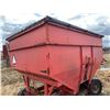 Image 5 : Red self-unloading grain tank c/w metal frame wagon'