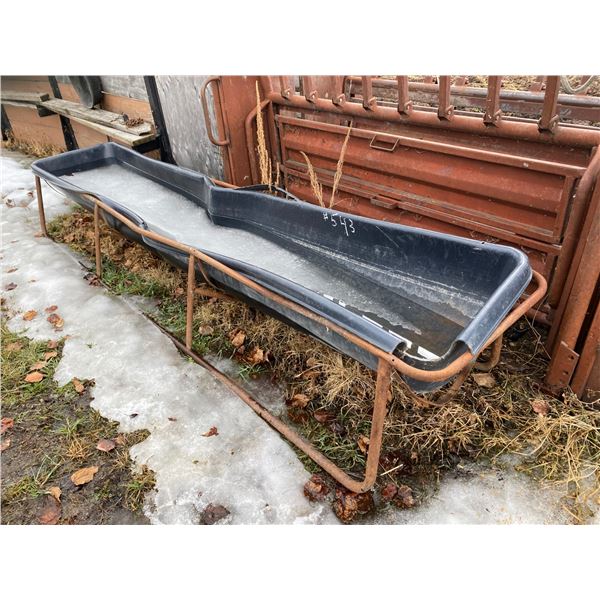 Metal frame c/w plastic feed trough & round bale feeder