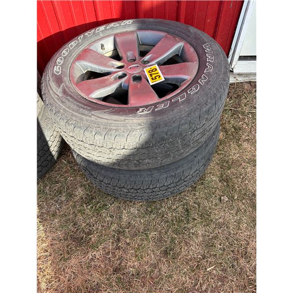 (Consigned) 4- Ford 6-hole rims c/w good year 275/55R20 tires