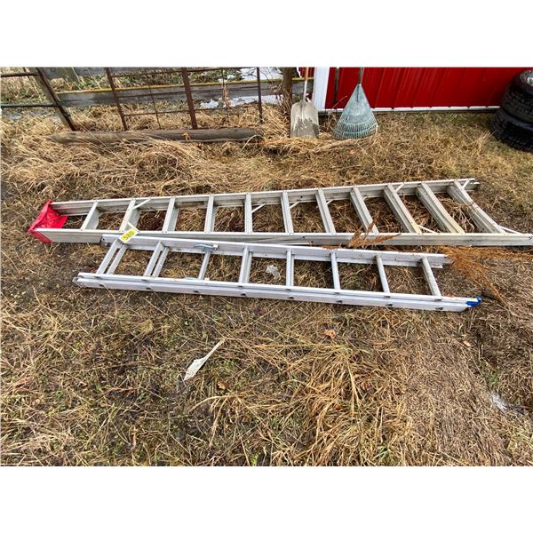Alum. Folding step ladder & alum. Ext. ladder