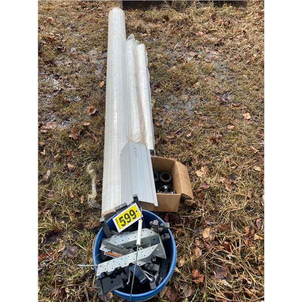 Joist hangers, U-Joints, wood pedestal, alum. shields & misc.