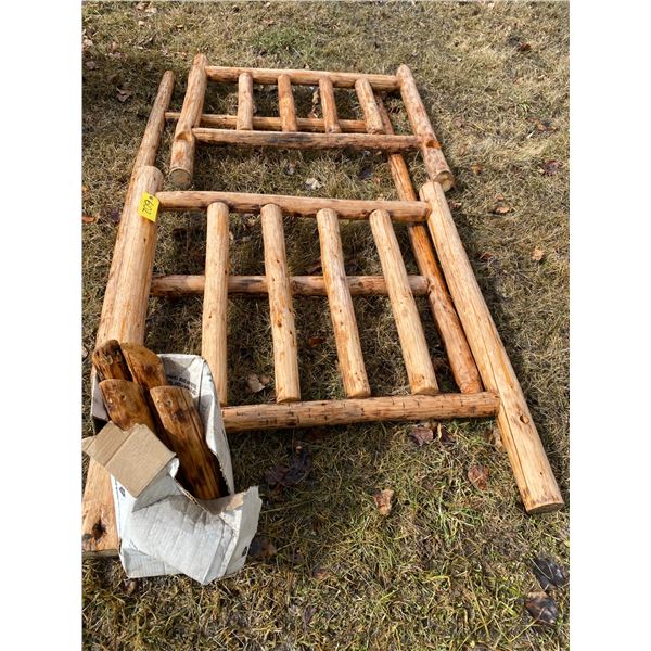 Wood bed frame c/w mattress