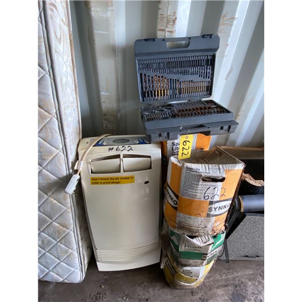 Drill bit set, 6- boxes of grout & dehumidifier