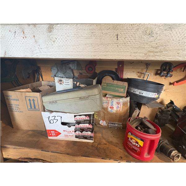 Contents on middle shelf unit