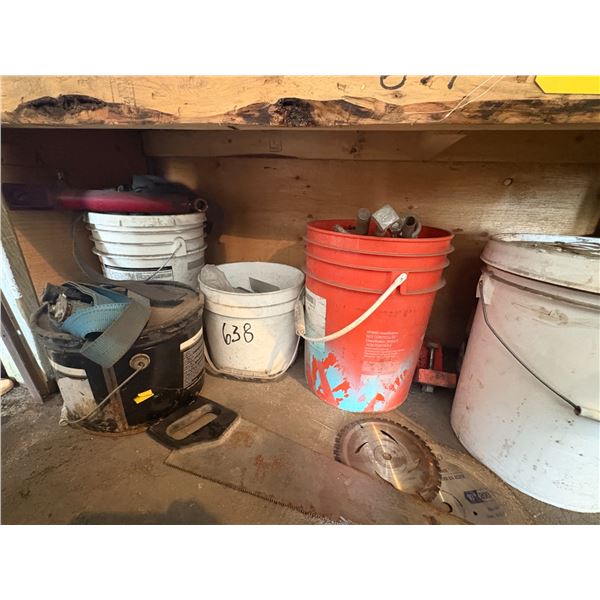 Contents on the floor under shelf unit- Excluding compressor in the corner