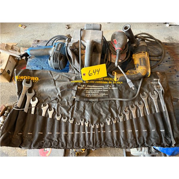 Comb. Wrenches, sanders & DeWalt drill, MasterCraft impact