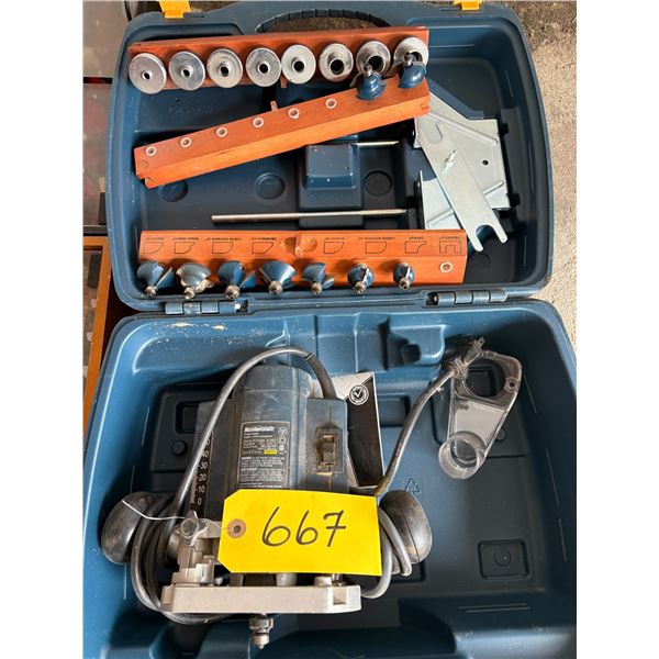 Router c/w 2- cases of attach.