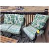 Image 2 : Patio set- 2- chairs, loveseat, small glass top table & cushions