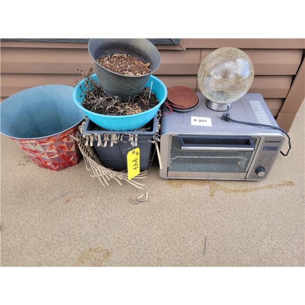 4- Planters, microwave, lamp cover etc.