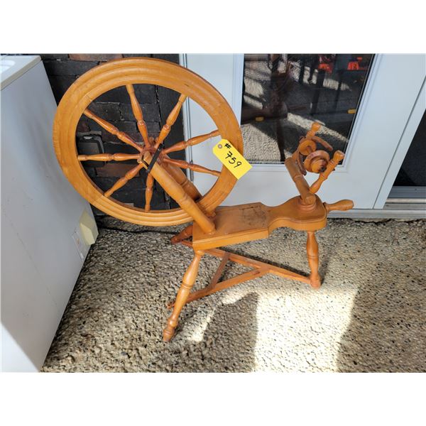 Wooden spinning wheel