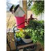 Image 4 : Qty of Plants, pots, planters, portable greenhouse shelves c/w covers, rabbit food, spruce/pine shav