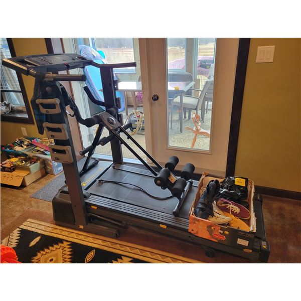 Pro-form treadmill, ab work machine & qty of shoes, approx. size 6