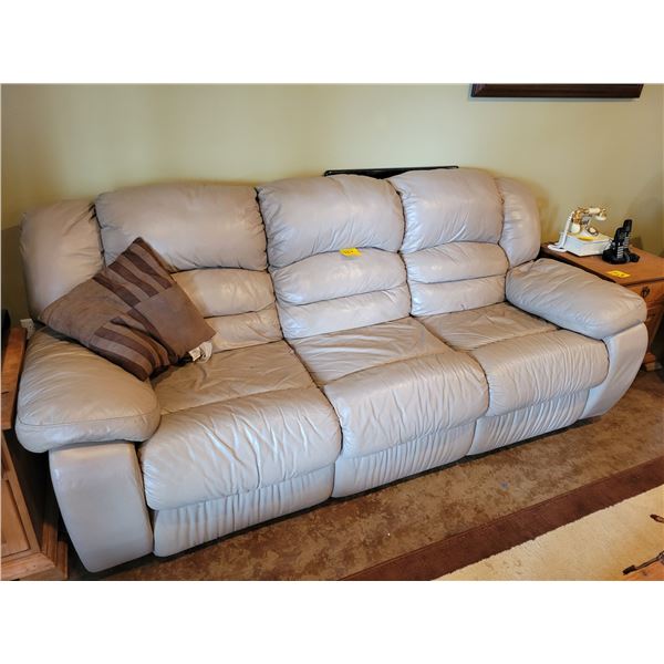 Light grey leatherette sofa