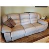 Image 1 : Light grey leatherette sofa